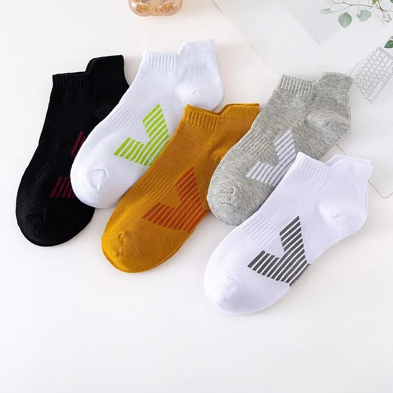 FlowFit Men’s Breathable Mesh Ankle Socks - 5 Pairs