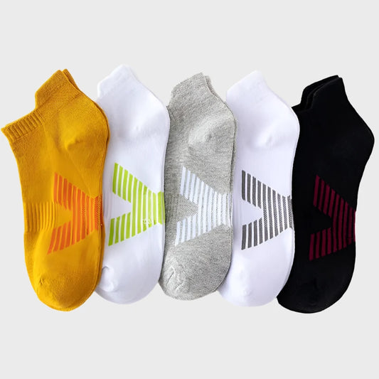 FlowFit Men’s Breathable Mesh Ankle Socks - 5 Pairs