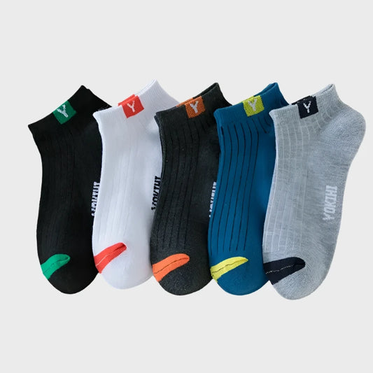 MouthyFit Comfort Men's Breathable Ankle Socks - 5 Pairs