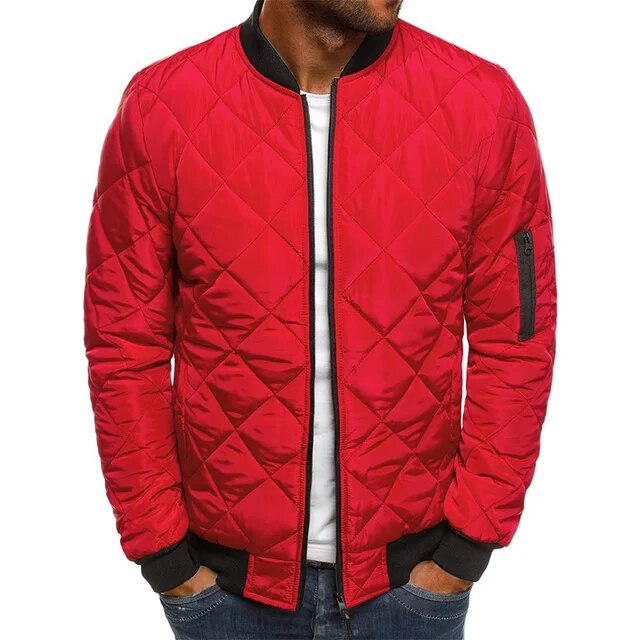 Men's Winter Jacket - Stylish Quilted Bomber Coat with Thick Collar 6