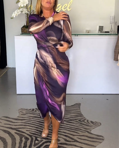 Jasmine Elegant Purple Midi Summer Cocktail Dress