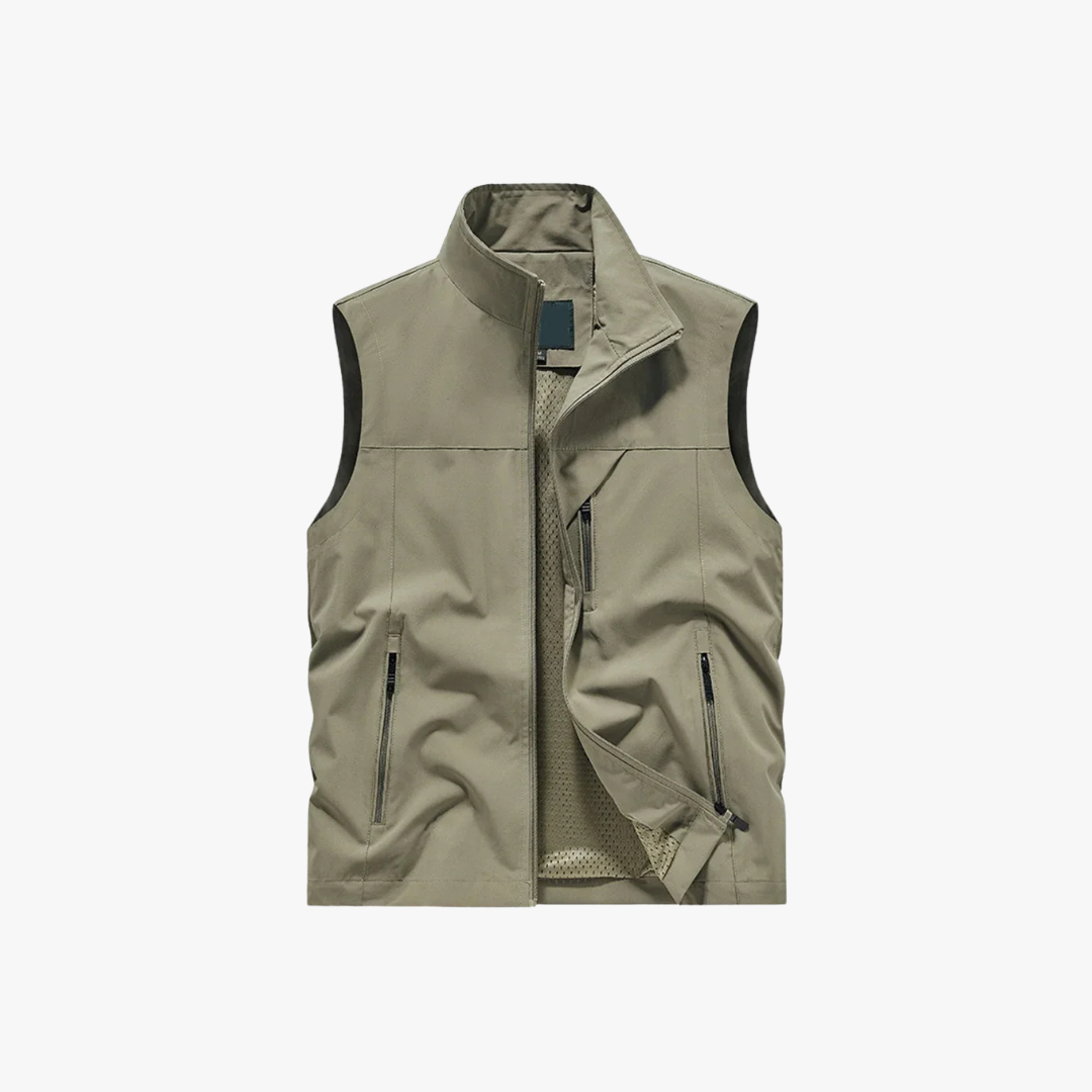 Variant image for Men's Sleeveless Jacket with Zip-Up Front and Multiple Pockets for Casual Wear-21