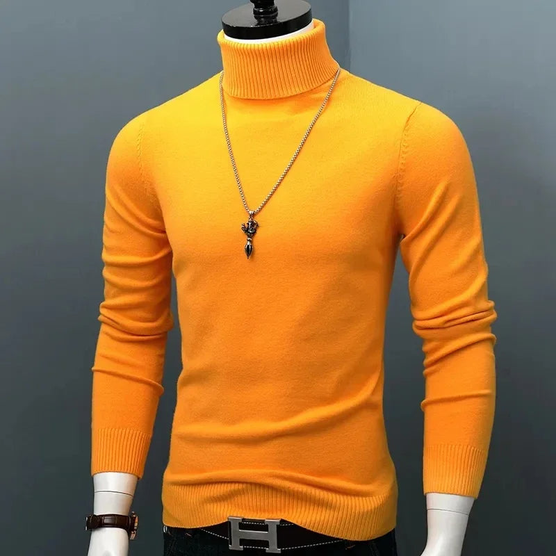 Men's Slim Fit Turtleneck Sweater - Stylish Warm Knit for Winter 5