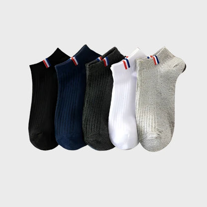 Ultra-Breathable Men's Thin Boat Socks - 5 Pairs