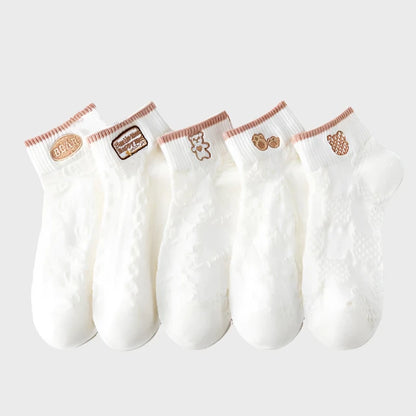 BearHearts Women's Ankle Socks - 5 Pairs