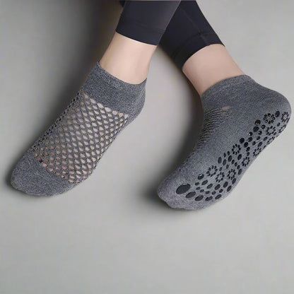 CrossHoles Breathable Cotton Yoga & Pilates Grip Socks