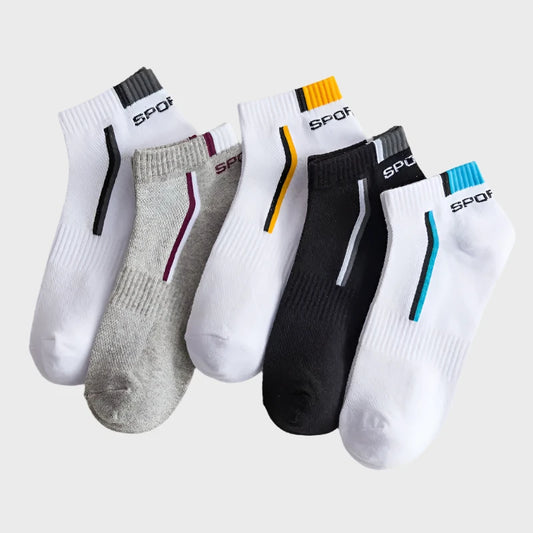 SwearZip Men’s Striped Cotton Socks - 5 Pairs