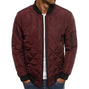 Variant image for Men's Winter Jacket - Stylish Quilted Bomber Coat with Thick Collar-31