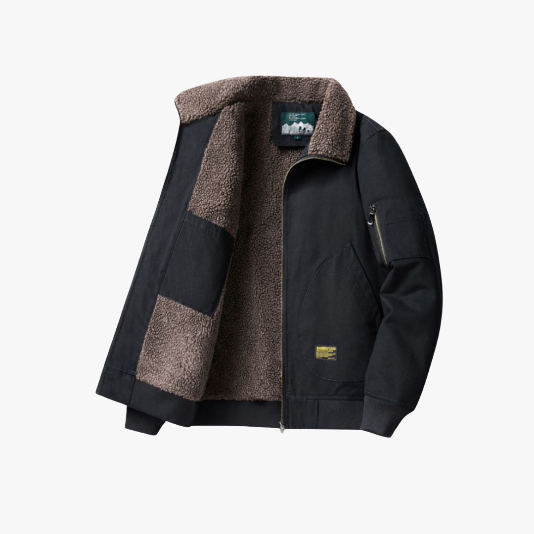 Variant image for Men's Sherpa-Lined Canvas Jacket - Warm Winter Coat for Outdoor Work-8