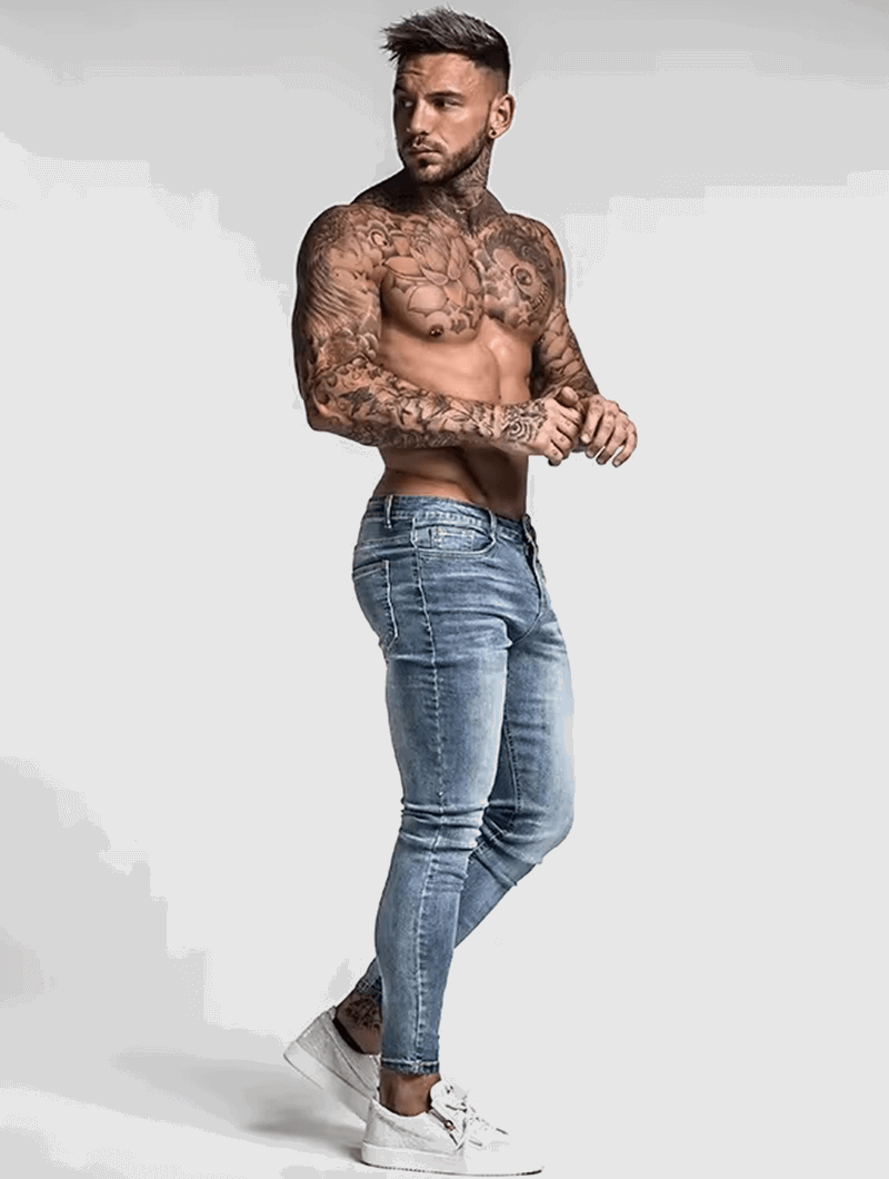 Men's Slim Fit Ripped Jeans - Stylish and Comfortable Cotton Blend Denim-6