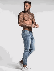 Men's Slim Fit Ripped Jeans - Stylish and Comfortable Cotton Blend Denim-6