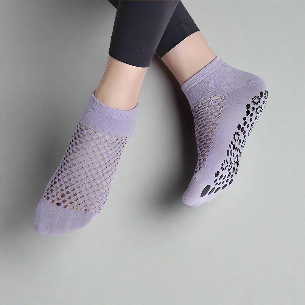 CrossHoles Breathable Cotton Yoga & Pilates Grip Socks