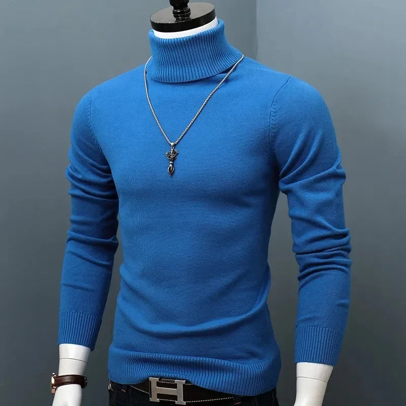 Men's Slim Fit Turtleneck Sweater - Stylish Warm Knit for Winter 6