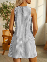 Hazel Sleeveless Striped Summer Dress