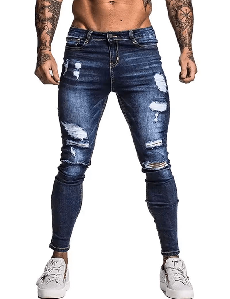 Men's Slim Fit Ripped Denim Jeans - Best Jeans for Men, Trendy Casual Style-1