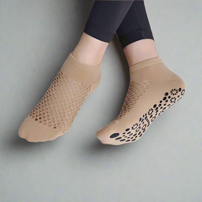 CrossHoles Breathable Cotton Yoga & Pilates Grip Socks