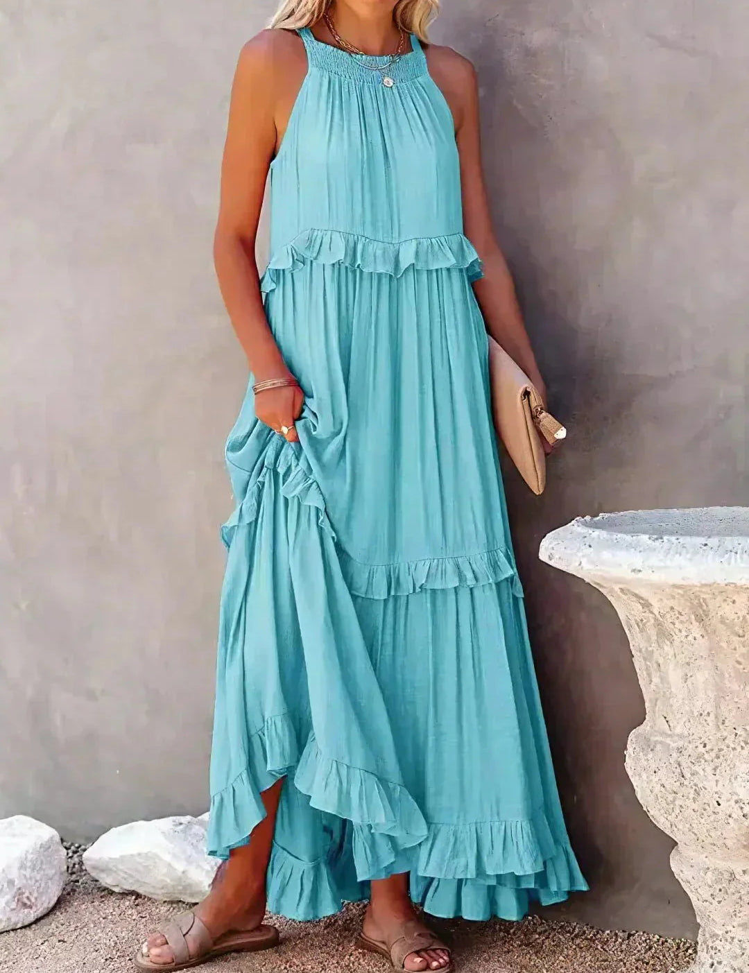 Amelie Breeze Ruffle Gown