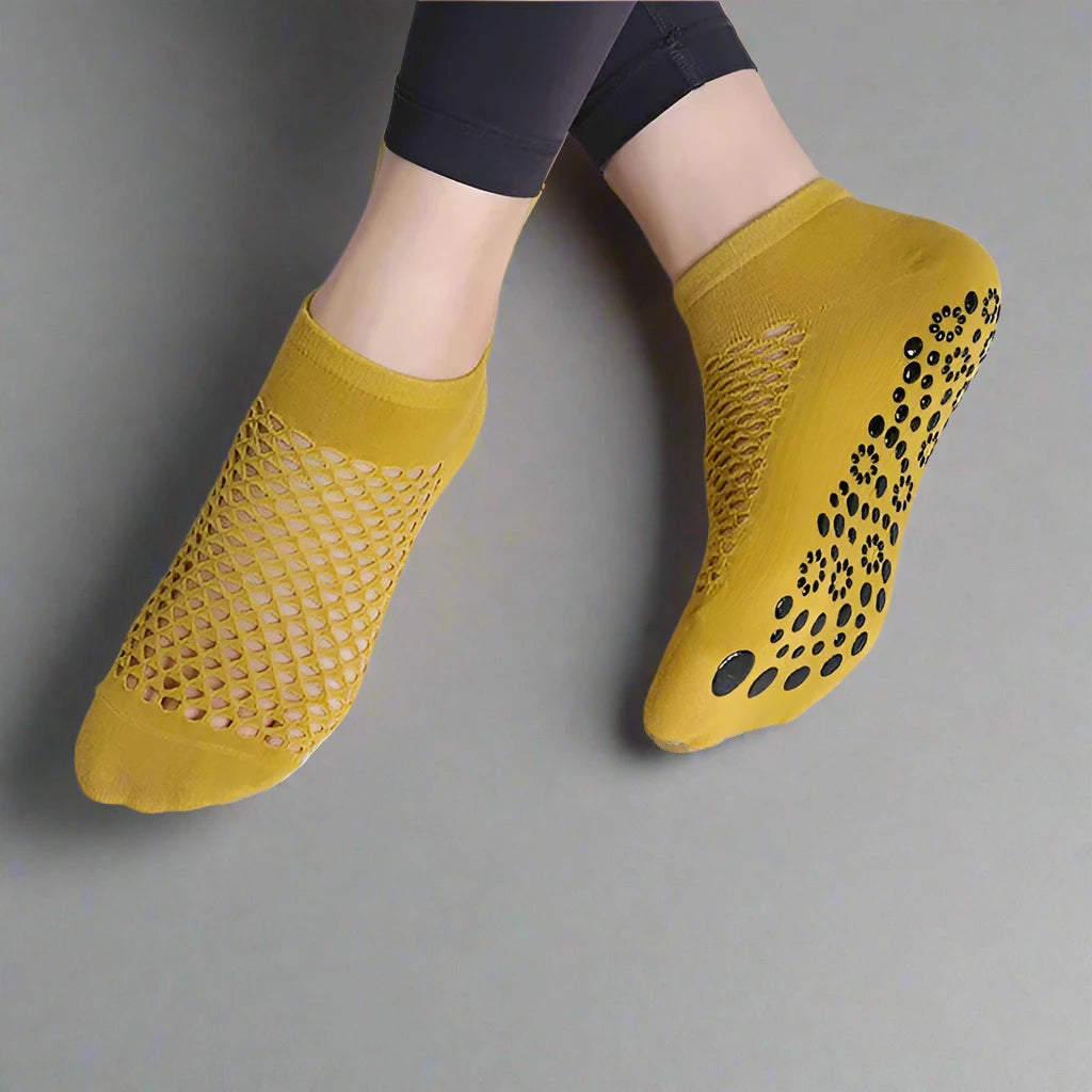 CrossHoles Breathable Cotton Yoga & Pilates Grip Socks