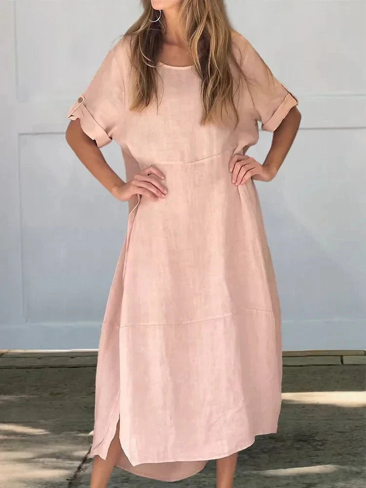 Eliza Luxe Linen Blend Dress
