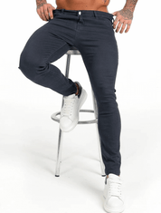 Men's Slim Fit Jeans - Stylish Comfortable Denim in Olive Green, Navy, Gray, Beige-2