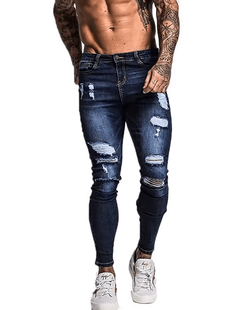 Men's Slim Fit Ripped Denim Jeans - Best Jeans for Men, Trendy Casual Style-2