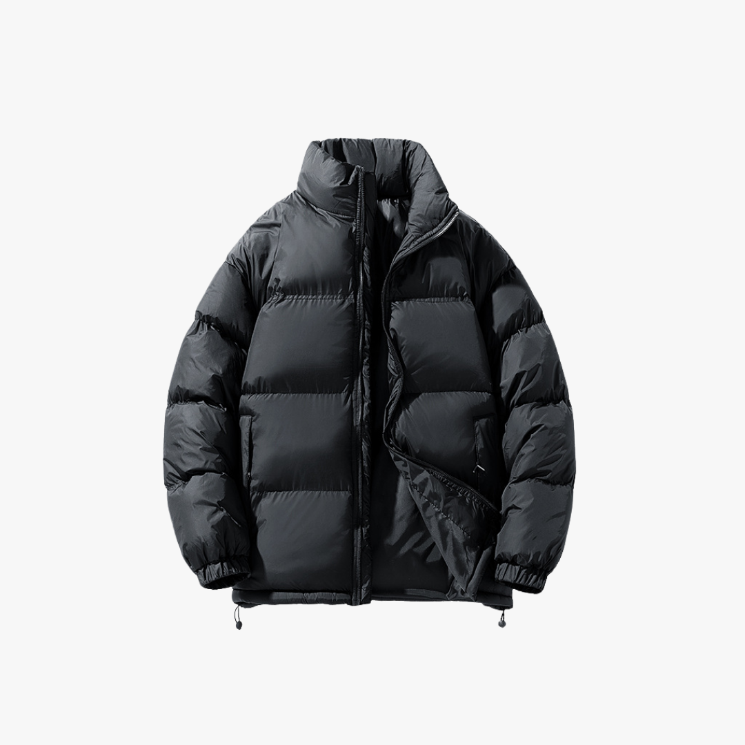 Variant image for Men's Puffer Jacket - Bold Colorblock Design, Quilted Insulation, Adjustable Hem-19