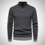 Stylish Cotton Zip Neck Pullover for Modern Men