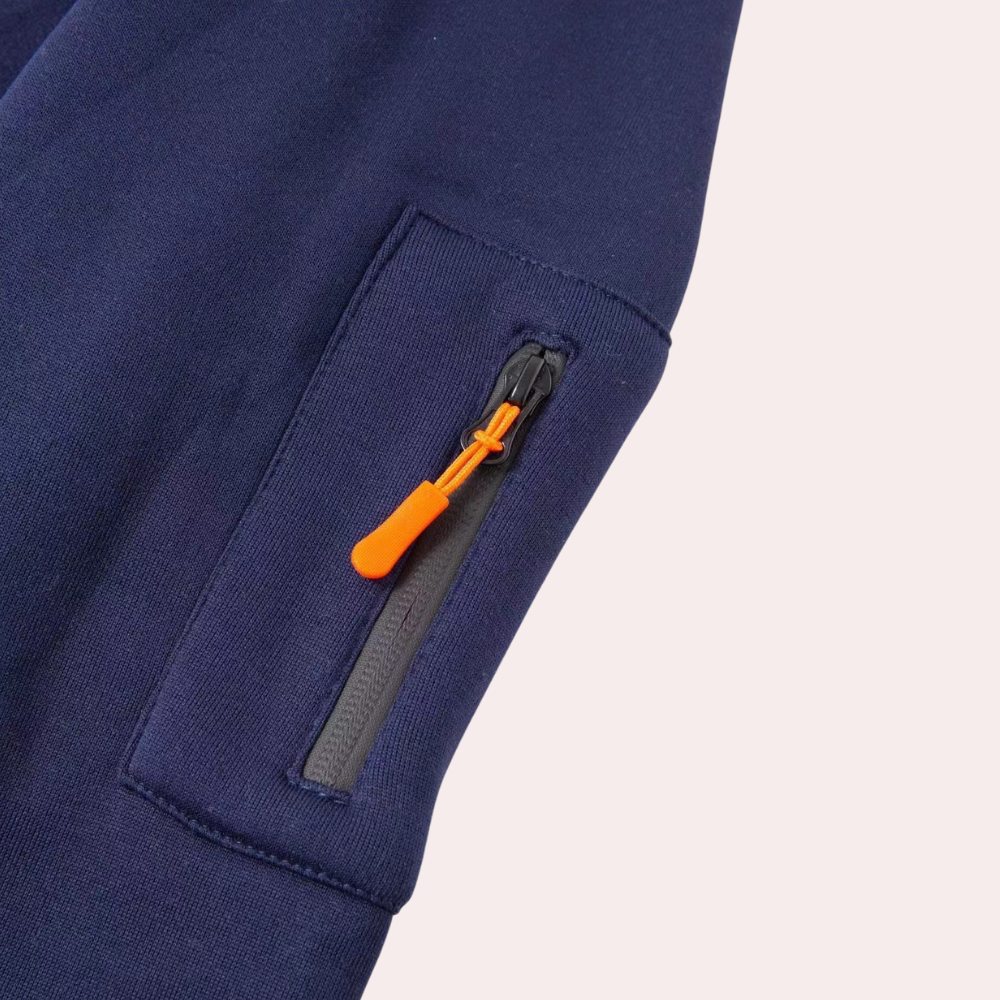 Men's Hoodie with Zipper Details, Soft Breathable Sweatshirt in Gray, Black, Khaki, Navy 3