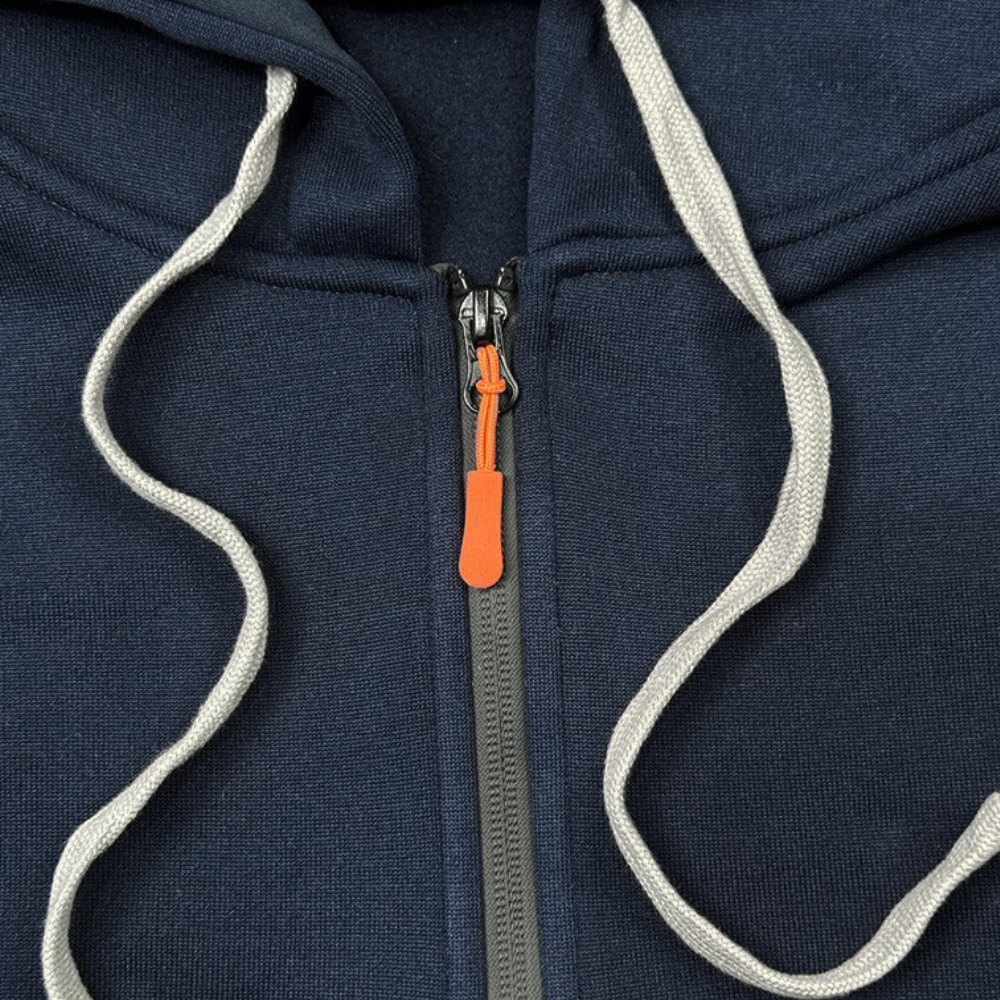 Men's Hoodie with Zipper Details, Soft Breathable Sweatshirt in Gray, Black, Khaki, Navy 2