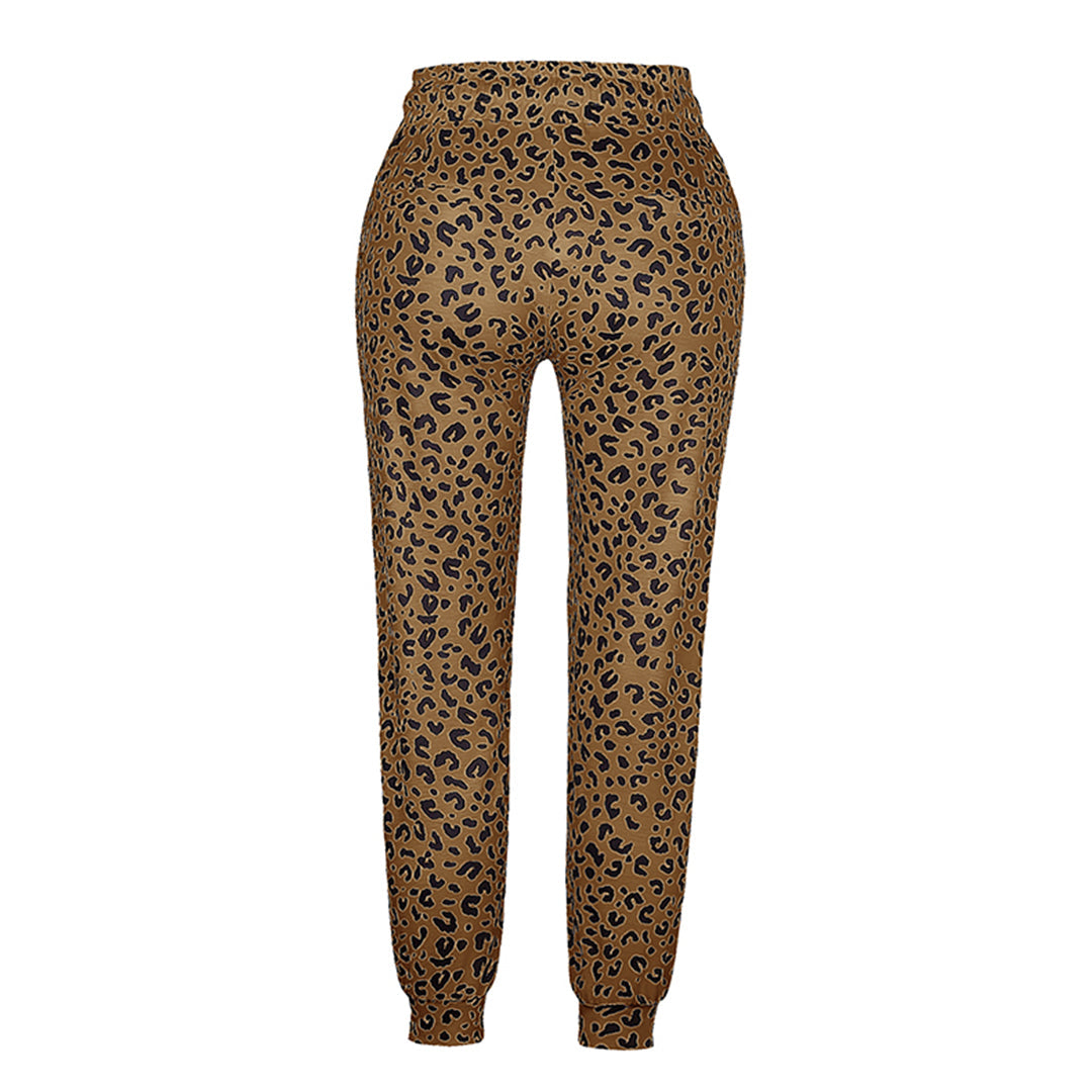 Women's Casual Leopard Print Pants with Elastic Waist for Comfort and Style-6