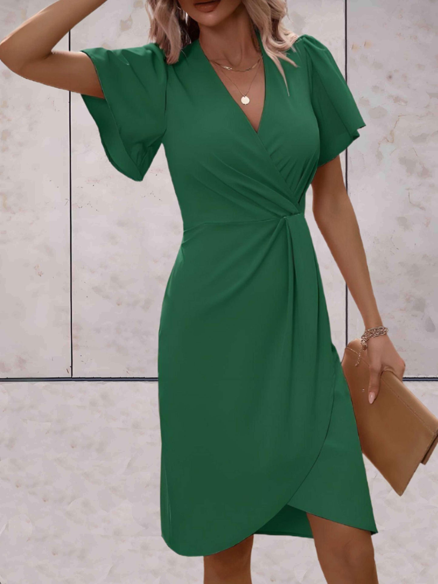 Giselle Classic Wrap Summer Dress with V-Neckline