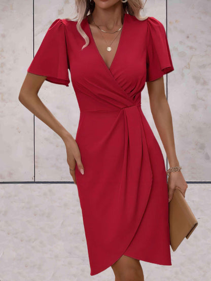 Giselle Classic Wrap Summer Dress with V-Neckline