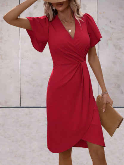 Giselle Classic Wrap Summer Dress with V-Neckline