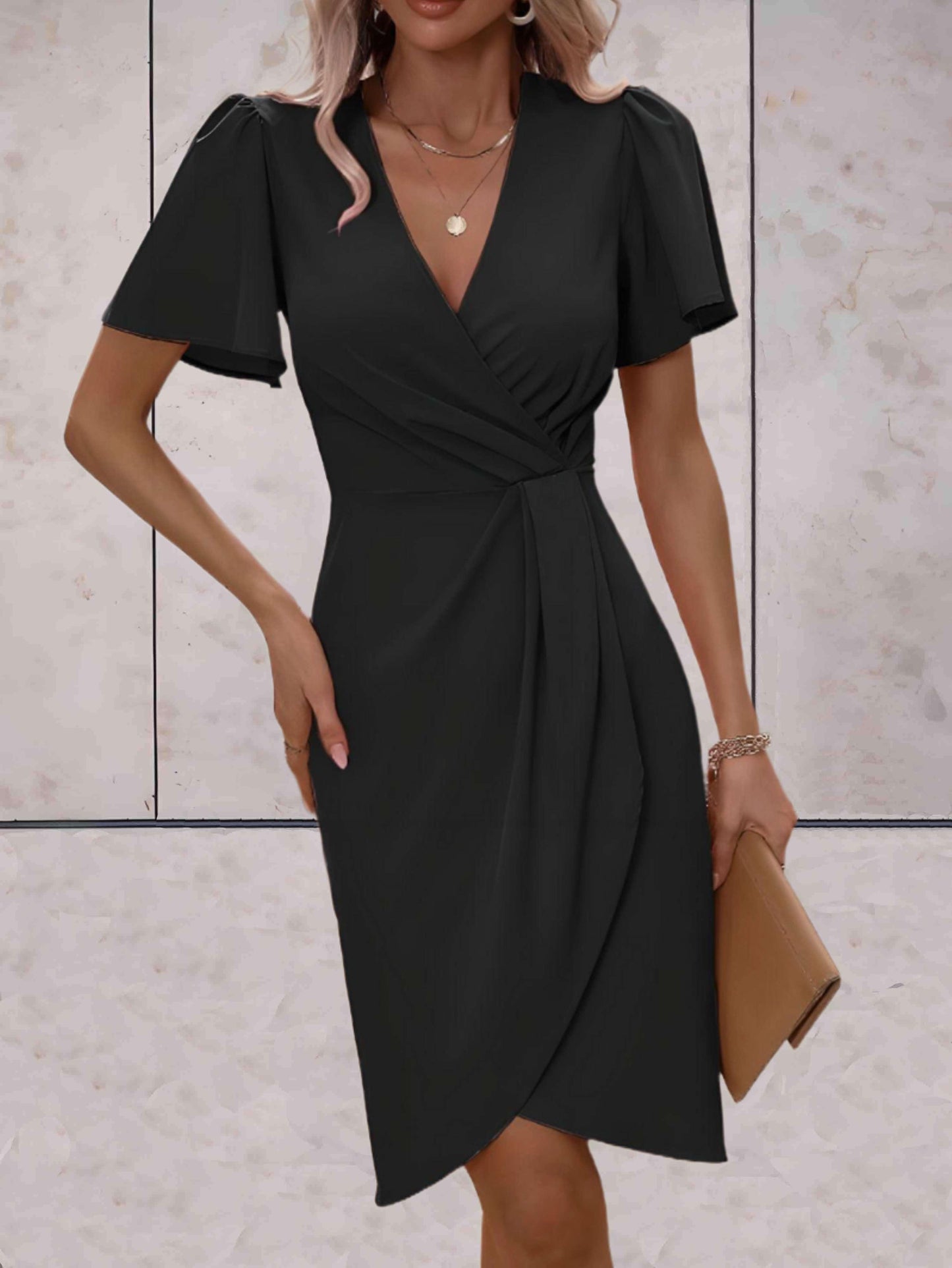 Giselle Classic Wrap Summer Dress with V-Neckline