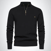 Stylish Cotton Zip Neck Pullover for Modern Men