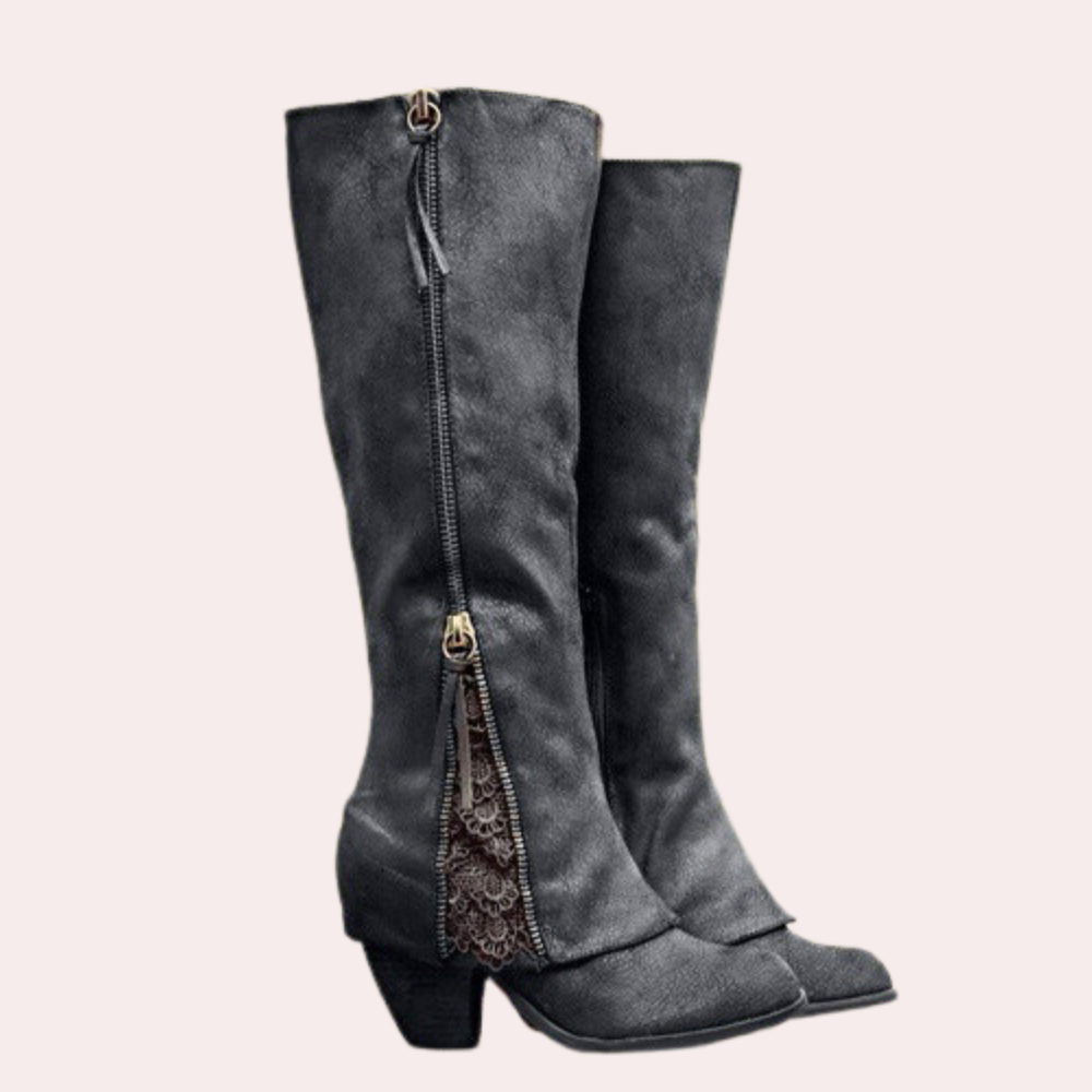 Women's Vintage High-Heeled Boots - Elegant & Stylish Footwear for Every Occasion 1
