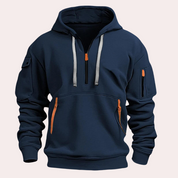 Variant image for Men's Hoodie with Zipper Details, Soft Breathable Sweatshirt in Gray, Black, Khaki, Navy-13