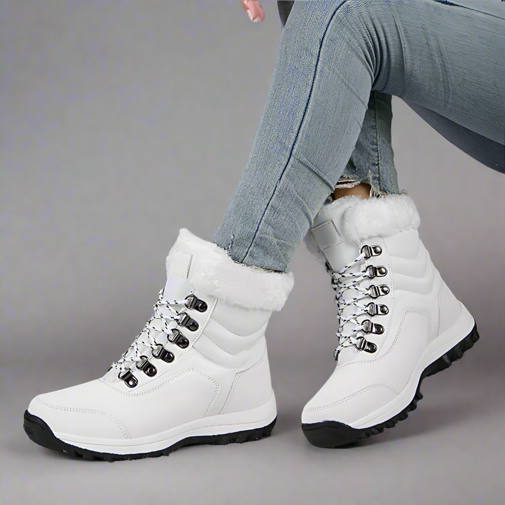 Women's High Snow Boots - Durable, Water-Repellent, Warm Lining for Winter Protection 6