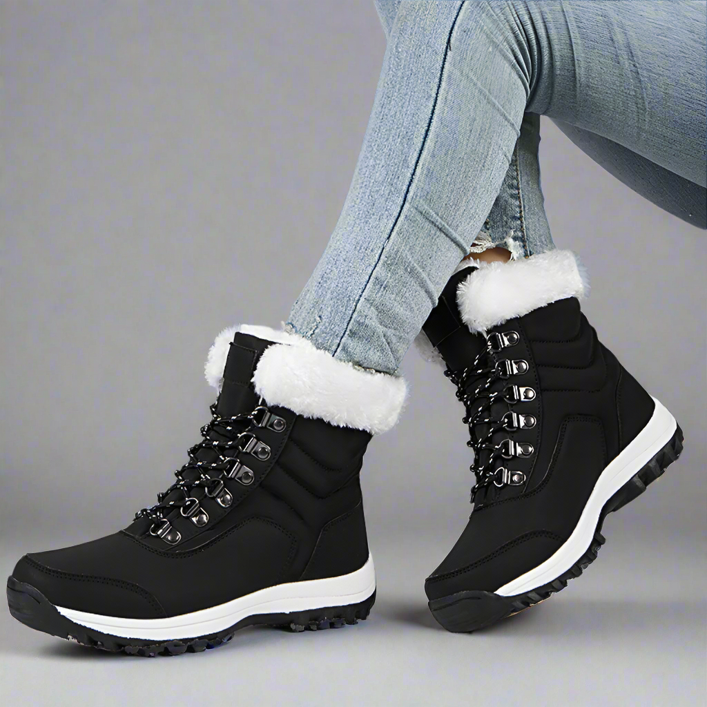 Women's High Snow Boots - Durable, Water-Repellent, Warm Lining for Winter Protection 1
