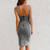 Carmela Casual Chic Denim Summer Midi Dress