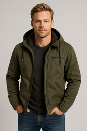 Men's Fleece Jacket with Hood - Warm Winter Coat for Outdoor Activities