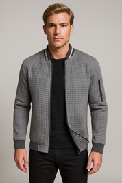 Men's Slim Fit Casual Zipper Jacket - Stylish Polyester Coat for Autumn & Winter