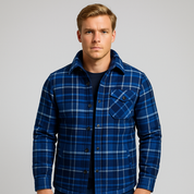 Men's Quilted Plaid Jacket - Stylish Winter Coat for Cold Weather Wear