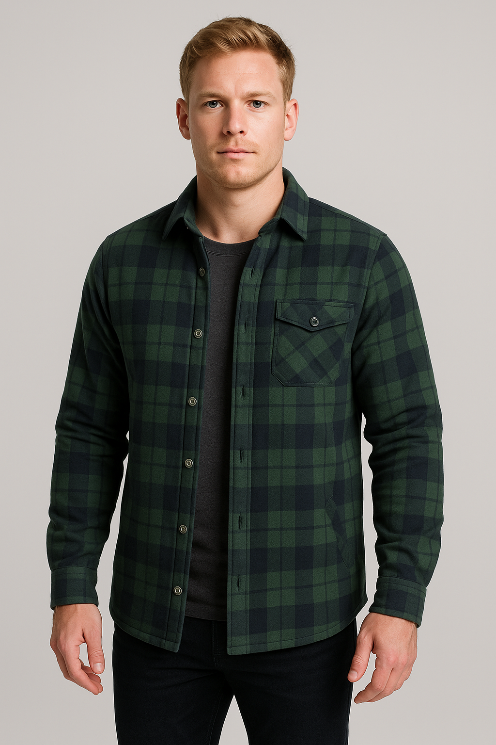 Men's Quilted Plaid Jacket - Stylish Winter Coat for Cold Weather Wear