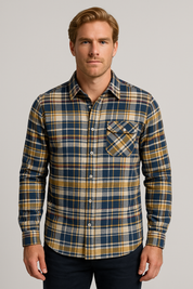 Men's Quilted Plaid Jacket - Stylish Winter Coat for Cold Weather Wear