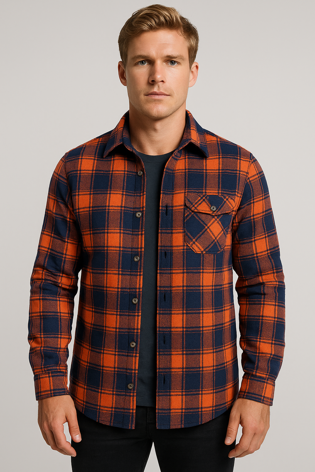 Men's Quilted Plaid Jacket - Stylish Winter Coat for Cold Weather Wear