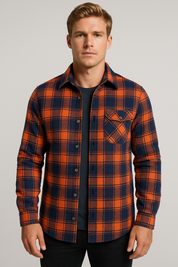 Men's Quilted Plaid Jacket - Stylish Winter Coat for Cold Weather Wear