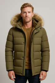 Men's Winter Jacket - Ultra Warm Insulated Puffer Jacket with Hood and Pockets