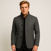 Men's Trench Coat with Adjustable Waist Belt