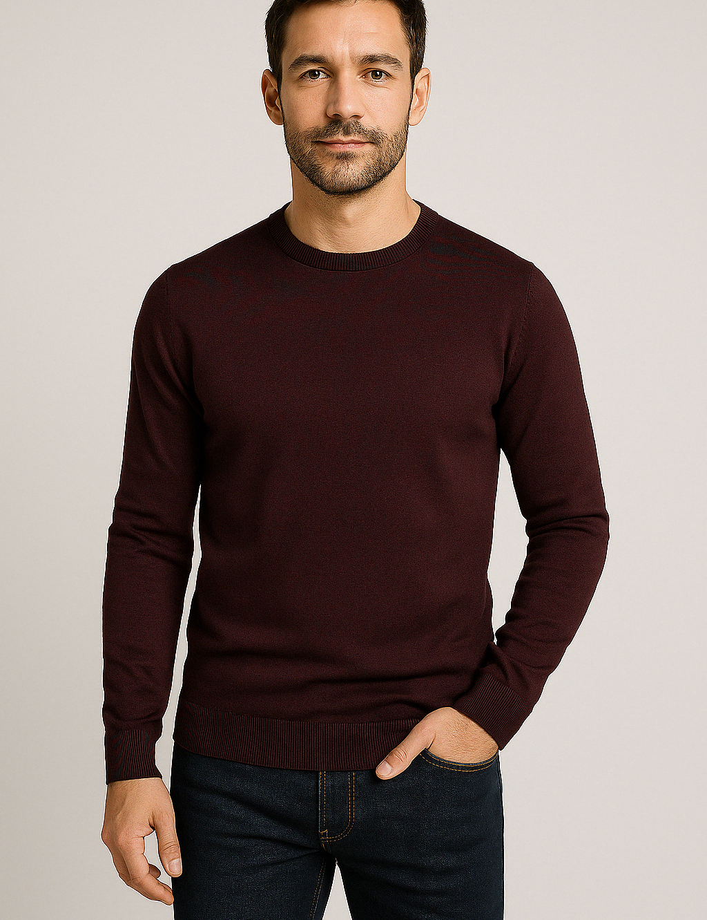 Stylish Slim Fit Knitted Sweater for Men